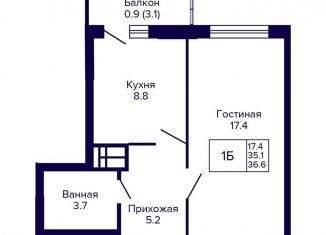Продаю однокомнатную квартиру, 36 м2, Новосибирск, улица Бородина, 54