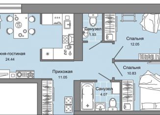 Продажа трехкомнатной квартиры, 66 м2, Ульяновск