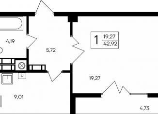 Продаю 1-ком. квартиру, 42.9 м2, Мирновское сельское поселение