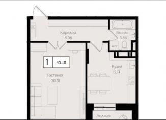 Продам однокомнатную квартиру, 45.3 м2, Москва, ВАО