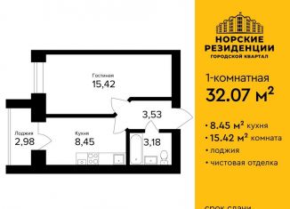 1-ком. квартира на продажу, 32.1 м2, Ярославль, улица Александра Додонова, 8к6