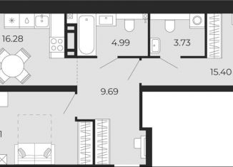 Продажа 2-комнатной квартиры, 64.9 м2, Тюмень