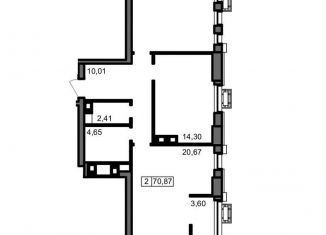 2-комнатная квартира на продажу, 70.9 м2, Волгоград, Центральный район, площадь Павших Борцов