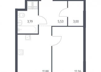 Продам однокомнатную квартиру, 36.3 м2, Москва, многофункциональный комплекс Тропарево Парк, к2.2