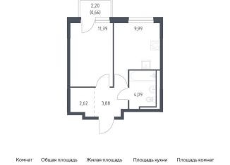Продаю однокомнатную квартиру, 32.6 м2, Ленинградская область