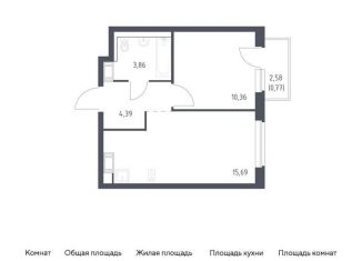 Продается 1-ком. квартира, 35.1 м2, Ленинградская область