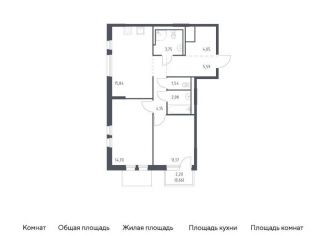 Продаю 2-комнатную квартиру, 64.4 м2, деревня Новосаратовка