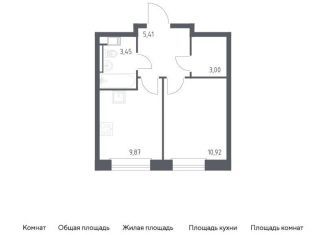 1-комнатная квартира на продажу, 32.7 м2, Москва, жилой комплекс Эко Бунино, 14.2