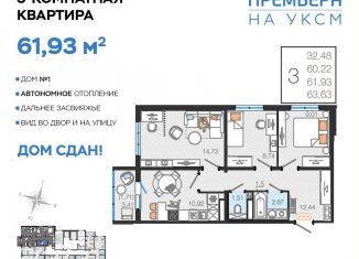 Продаю 3-комнатную квартиру, 61.9 м2, Ульяновская область, улица Посёлок УКСМ
