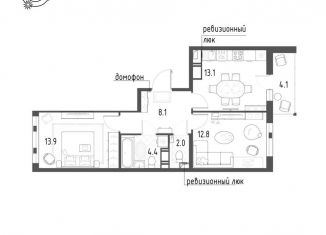 Продажа 2-комнатной квартиры, 56.4 м2, Санкт-Петербург