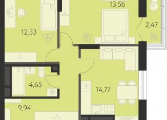 Продается двухкомнатная квартира, 56 м2, Екатеринбург, метро Чкаловская, улица Академика Парина, 17/1