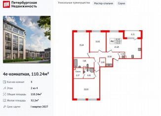 Продажа 3-комнатной квартиры, 110.2 м2, посёлок Стрельна