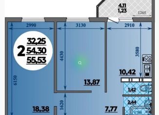 Продажа 2-комнатной квартиры, 55.5 м2, Ростов-на-Дону, Октябрьский район, улица Дмитрия Петрова