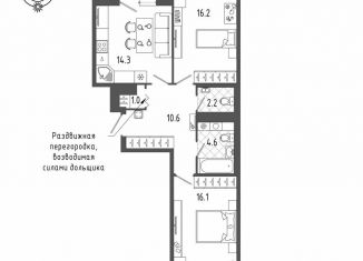 Продам 2-ком. квартиру, 67.5 м2, Санкт-Петербург, Измайловский бульвар, 11, метро Балтийская