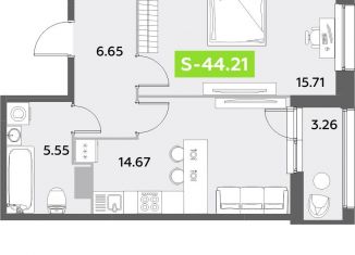 Продам 1-комнатную квартиру, 44.2 м2, Санкт-Петербург, муниципальный округ Звёздное