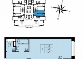 Продам однокомнатную квартиру, 42.7 м2, Владимир, ЖК Гвардейский 2.0