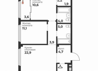 Продаю 2-комнатную квартиру, 67.1 м2, Челябинск