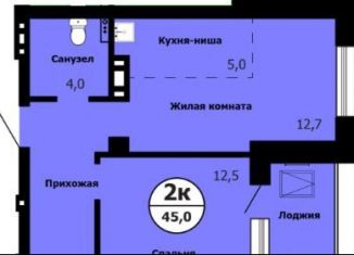 Продажа двухкомнатной квартиры, 45 м2, Челябинск, Центральный район, Лесопарковая улица, 5к1