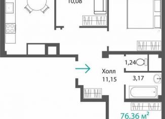Продажа 3-комнатной квартиры, 72 м2, село Мирное