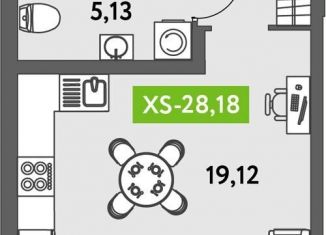 Продается квартира студия, 29.3 м2, Санкт-Петербург, Пулковское шоссе, 30, Пулковское шоссе