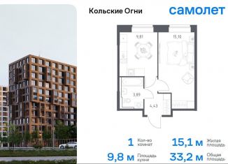 1-ком. квартира на продажу, 33.2 м2, Мурманская область