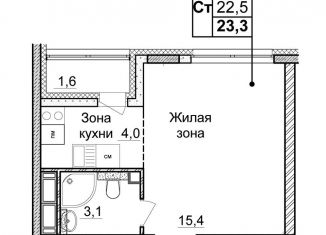 Квартира на продажу студия, 23.3 м2, Нижний Новгород, ЖК Новая Кузнечиха