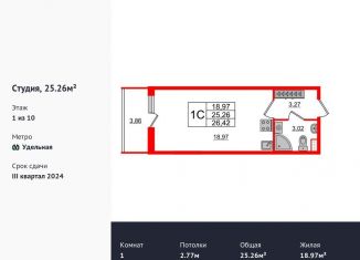 Продается квартира студия, 25.3 м2, Санкт-Петербург, метро Политехническая