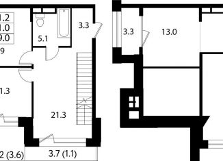 Продается 2-комнатная квартира, 89 м2, село Павловская Слобода, ЖК Сказка, Изумрудная улица, 5к1