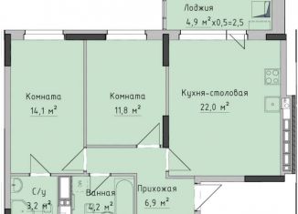 Продаю 2-комнатную квартиру, 62.4 м2, Ижевск