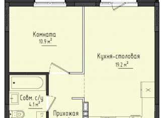 Продается 1-комнатная квартира, 38.4 м2, село Первомайский