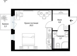 Квартира на продажу студия, 29.1 м2, деревня Ольгино