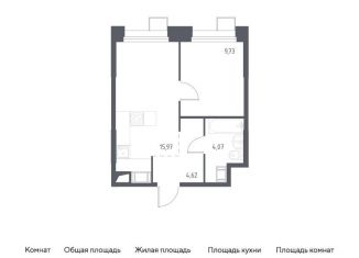 Продается 1-ком. квартира, 34.4 м2, Москва, многофункциональный комплекс Тропарево Парк, к2.3