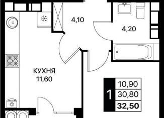 Продаю однокомнатную квартиру, 32.5 м2, Ростовская область