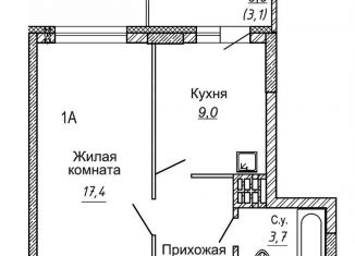 Продажа 1-комнатной квартиры, 34.9 м2, Новосибирская область, улица Бородина, 54