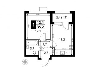 Продается 1-комнатная квартира, 35.2 м2, Москва, жилой комплекс 1-й Ясеневский, 2