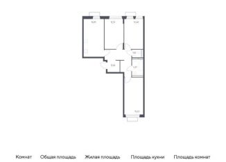 3-комнатная квартира на продажу, 76.1 м2, Московская область, жилой комплекс Квартал Строгино, к2
