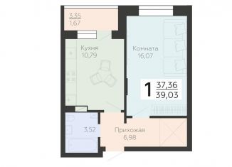 Продажа 1-ком. квартиры, 39 м2, Воронежская область
