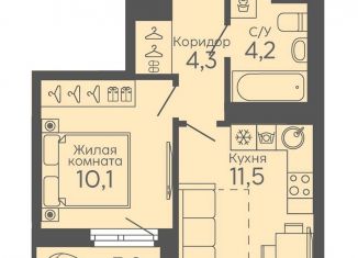Продам однокомнатную квартиру, 31.7 м2, Свердловская область, площадь 1905 года
