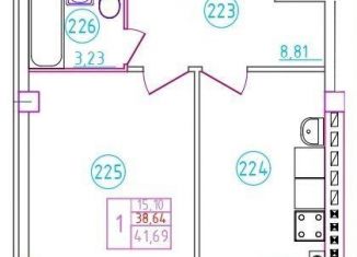 Продажа однокомнатной квартиры, 41.7 м2, Ростовская область, переулок Бродского, 8