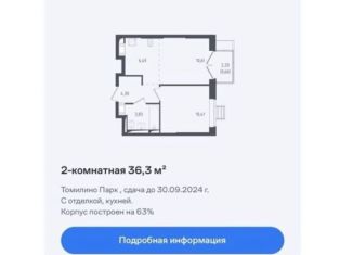 Продажа 2-комнатной квартиры, 36.3 м2, Московская область, жилой комплекс Томилино Парк, к5.1
