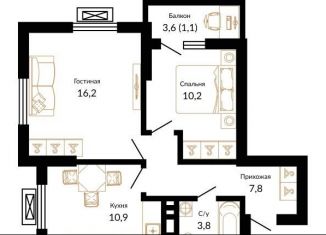 Продается 2-ком. квартира, 50 м2, Краснодарский край, улица Даниила Смоляна, 71