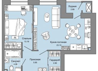 Продается двухкомнатная квартира, 50 м2, Ульяновск, жилой комплекс Дивный Сад, 9