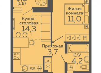 Продается 1-комнатная квартира, 34.8 м2, Екатеринбург, Новосинарский бульвар, 2, метро Ботаническая