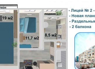 Продажа 2-комнатной квартиры, 52.1 м2, Иркутская область, улица Крупской, 31