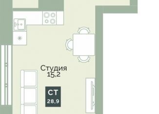 Квартира на продажу студия, 28.9 м2, Курган, улица Витебского, 5