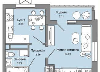 Продается однокомнатная квартира, 31 м2, Ульяновск, Заволжский район