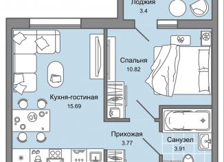 Продаю двухкомнатную квартиру, 36 м2, Ульяновск, жилой комплекс Юлла, 2