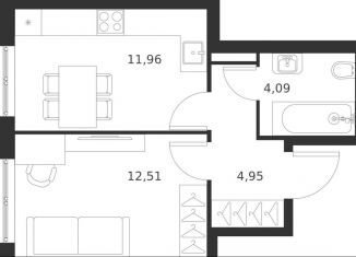 1-комнатная квартира на продажу, 33.5 м2, Москва, ВАО