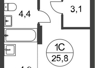 Продам квартиру студию, 25.8 м2, поселение Внуковское, 17-й квартал, к2