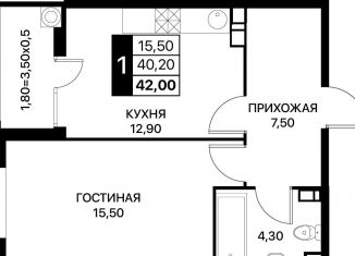Продается однокомнатная квартира, 42 м2, Ростов-на-Дону
